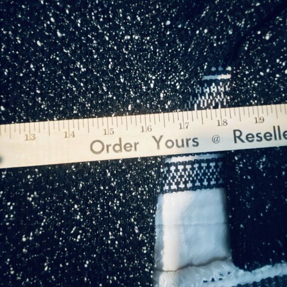 Eileen Fisher Open Knit Sweater Women XS Tunic Asymmetric Hem Black White Tweed - Picture 5 of 9